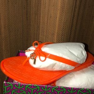 Tory Burch Jelly Bow Orange Flip Flop